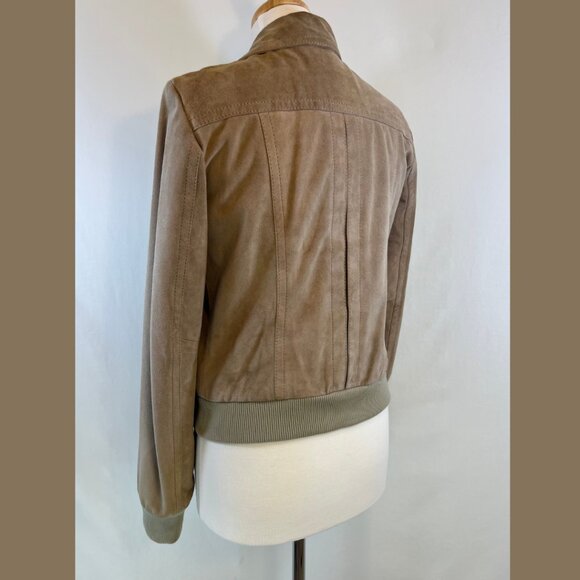 D&G Women's Tan Suede Bomber Style Jacket - Women Italian Size 44 - Picture 4 of 16